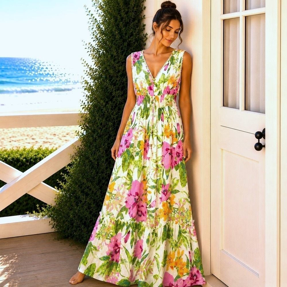Anthropologie Beyond Words 2X Maxi Dress Cottagecore Romantic Coquette Feminine